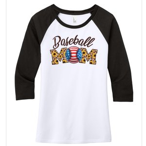 Cute Baseball Mom Baseball Fan Women's Tri-Blend 3/4-Sleeve Raglan Shirt