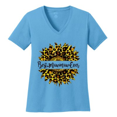 Cute Best Mawmaw Ever Happy Mother's Day Sunflower Women's V-Neck T-Shirt
