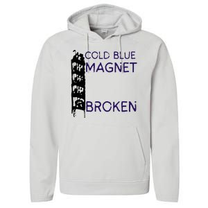 Cold Blue Magnet Broken Performance Fleece Hoodie