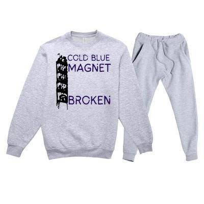 Cold Blue Magnet Broken Premium Crewneck Sweatsuit Set