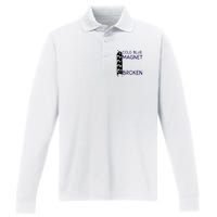 Cold Blue Magnet Broken Performance Long Sleeve Polo