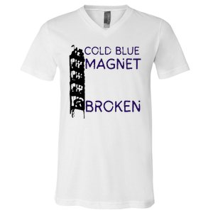 Cold Blue Magnet Broken V-Neck T-Shirt