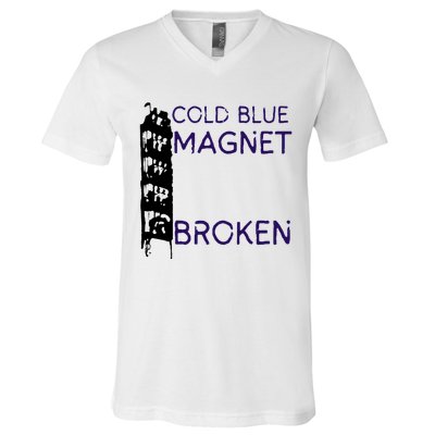 Cold Blue Magnet Broken V-Neck T-Shirt