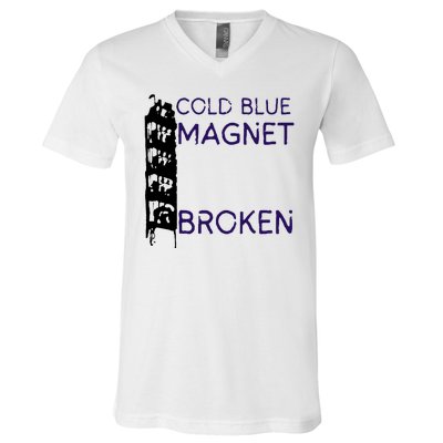 Cold Blue Magnet Broken V-Neck T-Shirt