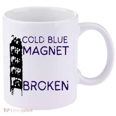 Cold Blue Magnet Broken 11oz C Handle Ceramic Mug