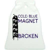 Cold Blue Magnet Broken Ceramic Bell Ornament