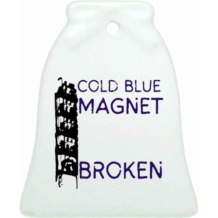 Cold Blue Magnet Broken Ceramic Bell Ornament