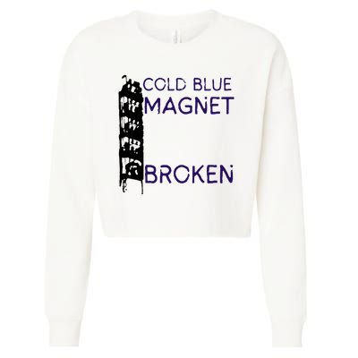 Cold Blue Magnet Broken Cropped Pullover Crew