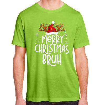 Christmas Bruh Meme Funny Saying Bro Greeting Pajamas Adult ChromaSoft Performance T-Shirt