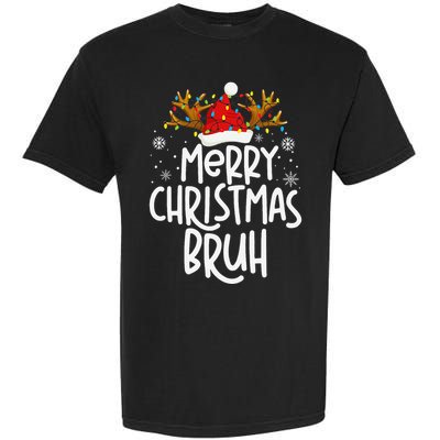Christmas Bruh Meme Funny Saying Bro Greeting Pajamas Garment-Dyed Heavyweight T-Shirt