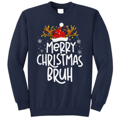 Christmas Bruh Meme Funny Saying Bro Greeting Pajamas Tall Sweatshirt