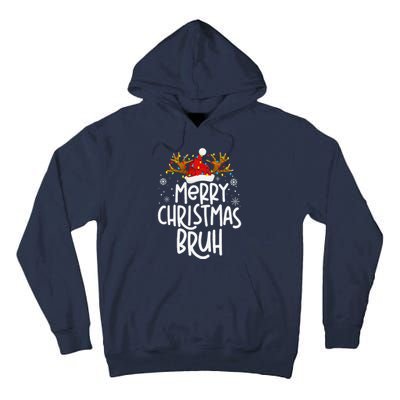 Christmas Bruh Meme Funny Saying Bro Greeting Pajamas Tall Hoodie