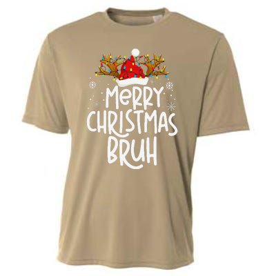 Christmas Bruh Meme Funny Saying Bro Greeting Pajamas Cooling Performance Crew T-Shirt