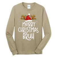 Christmas Bruh Meme Funny Saying Bro Greeting Pajamas Tall Long Sleeve T-Shirt