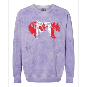 Canadian Bear Maple Leaf Canada Flag Patriotic Colorblast Crewneck Sweatshirt