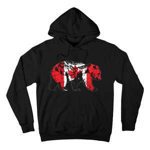 Canadian Bear Maple Leaf Canada Flag Patriotic Hoodie