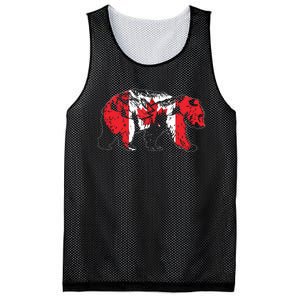 Canadian Bear Maple Leaf Canada Flag Patriotic Mesh Reversible Basketball Jersey Tank