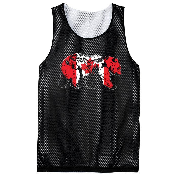 Canadian Bear Maple Leaf Canada Flag Patriotic Mesh Reversible Basketball Jersey Tank