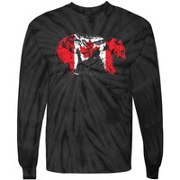 Canadian Bear Maple Leaf Canada Flag Patriotic Tie-Dye Long Sleeve Shirt