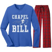 Chapel Bill Merch Vintage North Carolina Fan Merch Women's Long Sleeve Flannel Pajama Set 