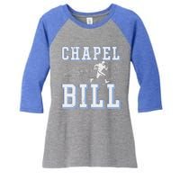 Chapel Bill Merch Vintage North Carolina Fan Merch Women's Tri-Blend 3/4-Sleeve Raglan Shirt