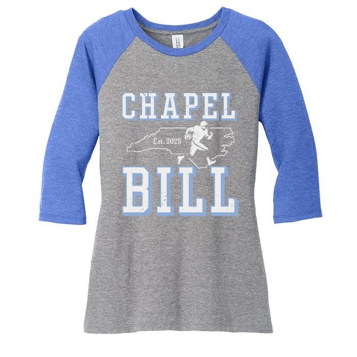 Chapel Bill Merch Vintage North Carolina Fan Merch Women's Tri-Blend 3/4-Sleeve Raglan Shirt