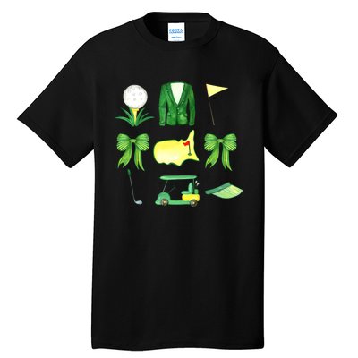 Coquette Bow Masters Golf Tournament Graphic Golfing Golfer Tall T-Shirt