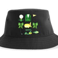 Coquette Bow Masters Golf Tournament Graphic Golfing Golfer Sustainable Bucket Hat