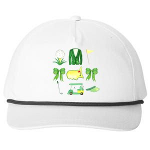 Coquette Bow Masters Golf Tournament Graphic Golfing Golfer Snapback Five-Panel Rope Hat