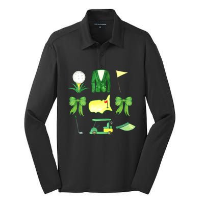 Coquette Bow Masters Golf Tournament Graphic Golfing Golfer Silk Touch Performance Long Sleeve Polo