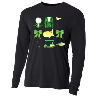 Coquette Bow Masters Golf Tournament Graphic Golfing Golfer Cooling Performance Long Sleeve Crew