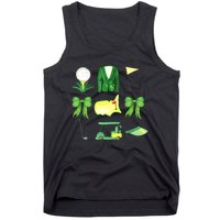 Coquette Bow Masters Golf Tournament Graphic Golfing Golfer Tank Top