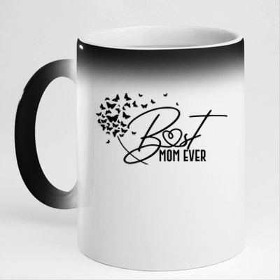 Cute Best Mom Ever Butterfly Dandelion 11oz Black Color Changing Mug