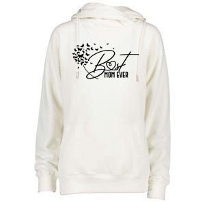 Cute Best Mom Ever Butterfly Dandelion Womens Funnel Neck Pullover Hood