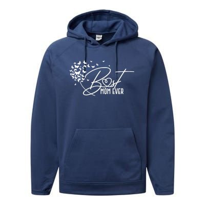 Cute Best Mom Ever Butterfly Dandelion Performance Fleece Hoodie