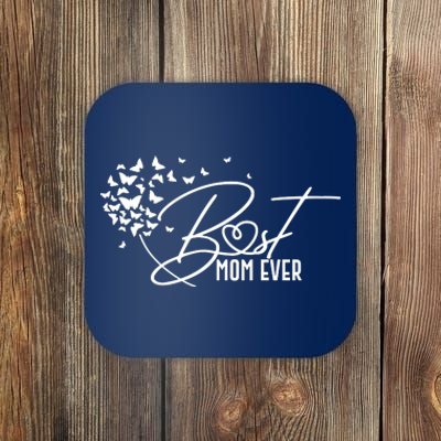 Cute Best Mom Ever Butterfly Dandelion Coaster