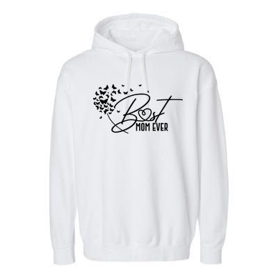 Cute Best Mom Ever Butterfly Dandelion Garment-Dyed Fleece Hoodie