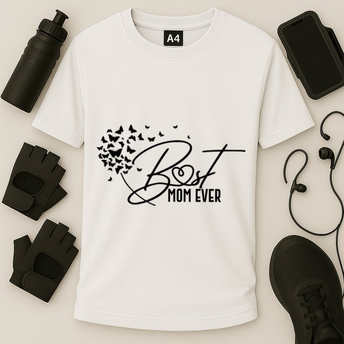 Cute Best Mom Ever Butterfly Dandelion Cooling Performance Crew T-Shirt