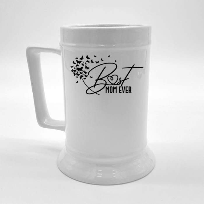 Cute Best Mom Ever Butterfly Dandelion Beer Stein