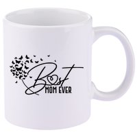 Cute Best Mom Ever Butterfly Dandelion 11oz C Handle Ceramic Mug