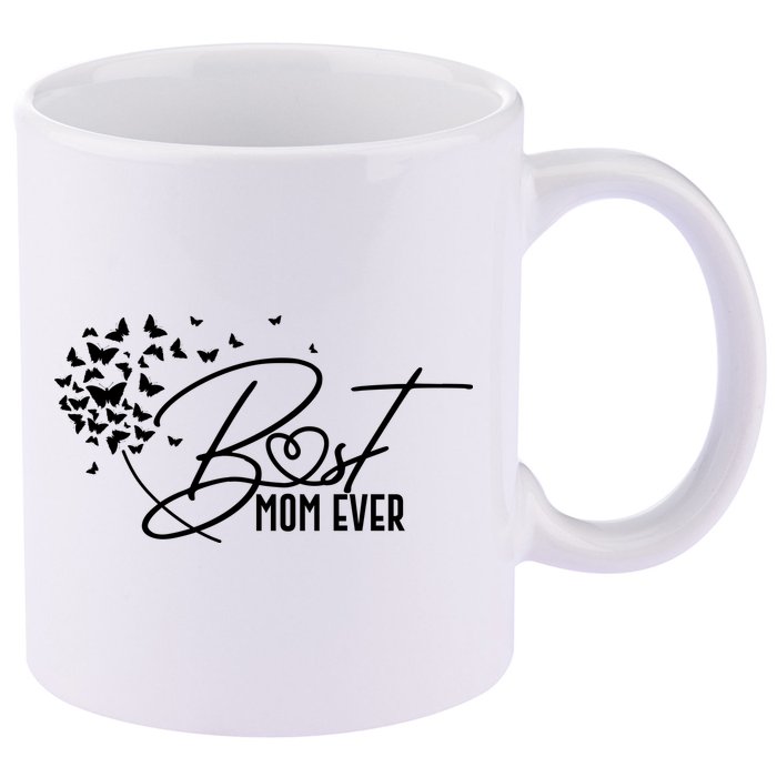 Cute Best Mom Ever Butterfly Dandelion 11oz C Handle Ceramic Mug