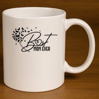 Cute Best Mom Ever Butterfly Dandelion 11oz C Handle Ceramic Mug