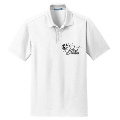 Cute Best Mom Ever Butterfly Dandelion Dry Zone Grid Polo