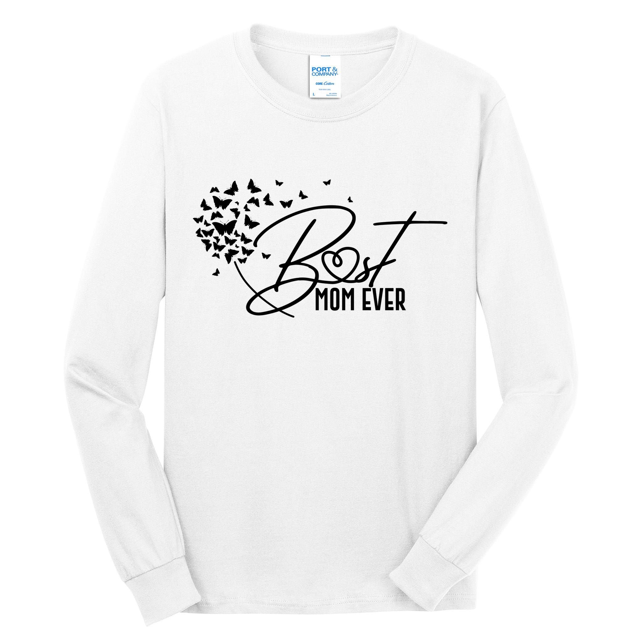 Cute Best Mom Ever Butterfly Dandelion Tall Long Sleeve T-Shirt