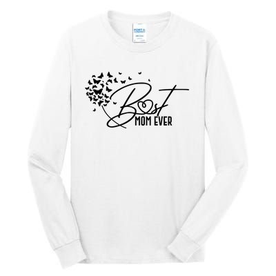 Cute Best Mom Ever Butterfly Dandelion Tall Long Sleeve T-Shirt