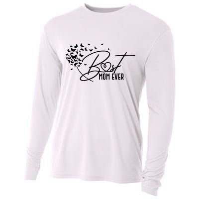 Cute Best Mom Ever Butterfly Dandelion Cooling Performance Long Sleeve Crew