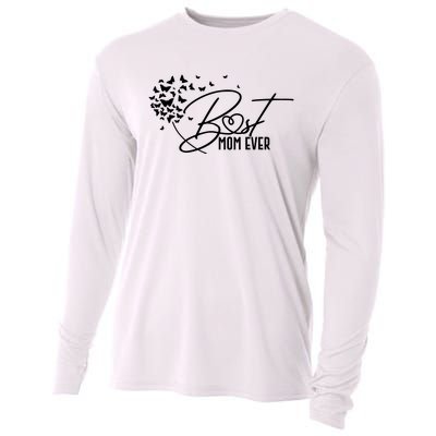 Cute Best Mom Ever Butterfly Dandelion Cooling Performance Long Sleeve Crew