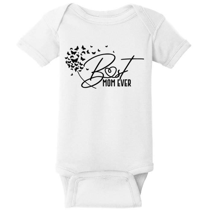 Cute Best Mom Ever Butterfly Dandelion Baby Bodysuit