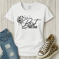 Cute Best Mom Ever Butterfly Dandelion Womens T-Shirt