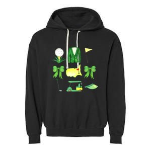 Coquette Bow Masters Golf Tournament Graphic Golfing Golfer Garment-Dyed Fleece Hoodie